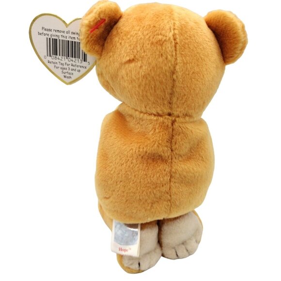 Hope Ty Brown Beanie Baby Praying Kneeling Brown Plush Bear Vintage 1998 6.5" - Picture 4 of 7